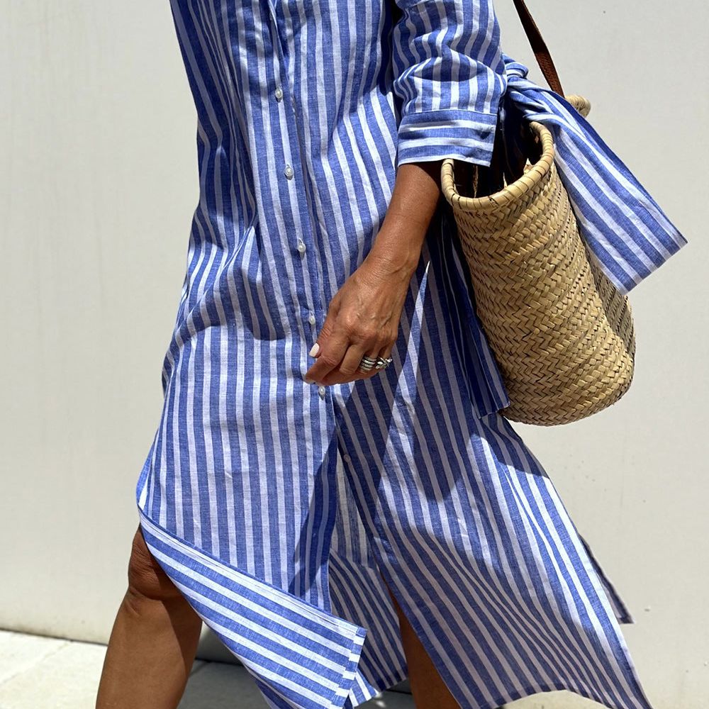 Kelly | Timeless Striped Shirt Dress with Elegant Comfort