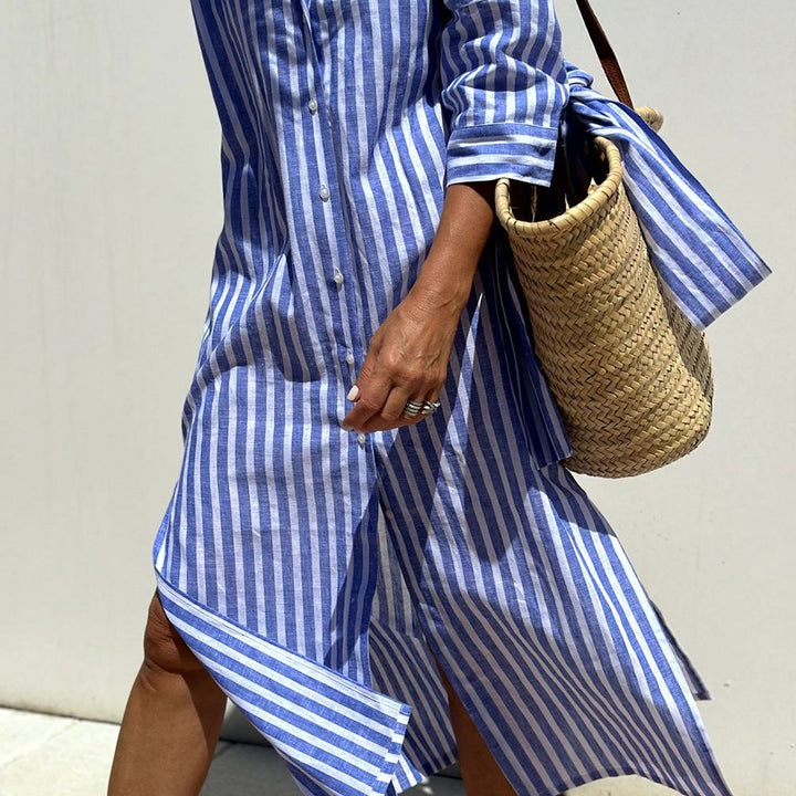Kelly | Timeless Striped Shirt Dress with Elegant Comfort