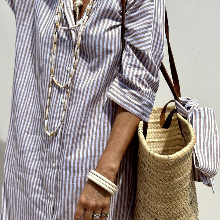 Kelly | Timeless Striped Shirt Dress with Elegant Comfort