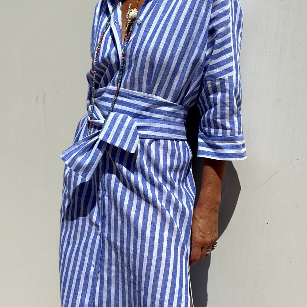 Kelly | Timeless Striped Shirt Dress with Elegant Comfort