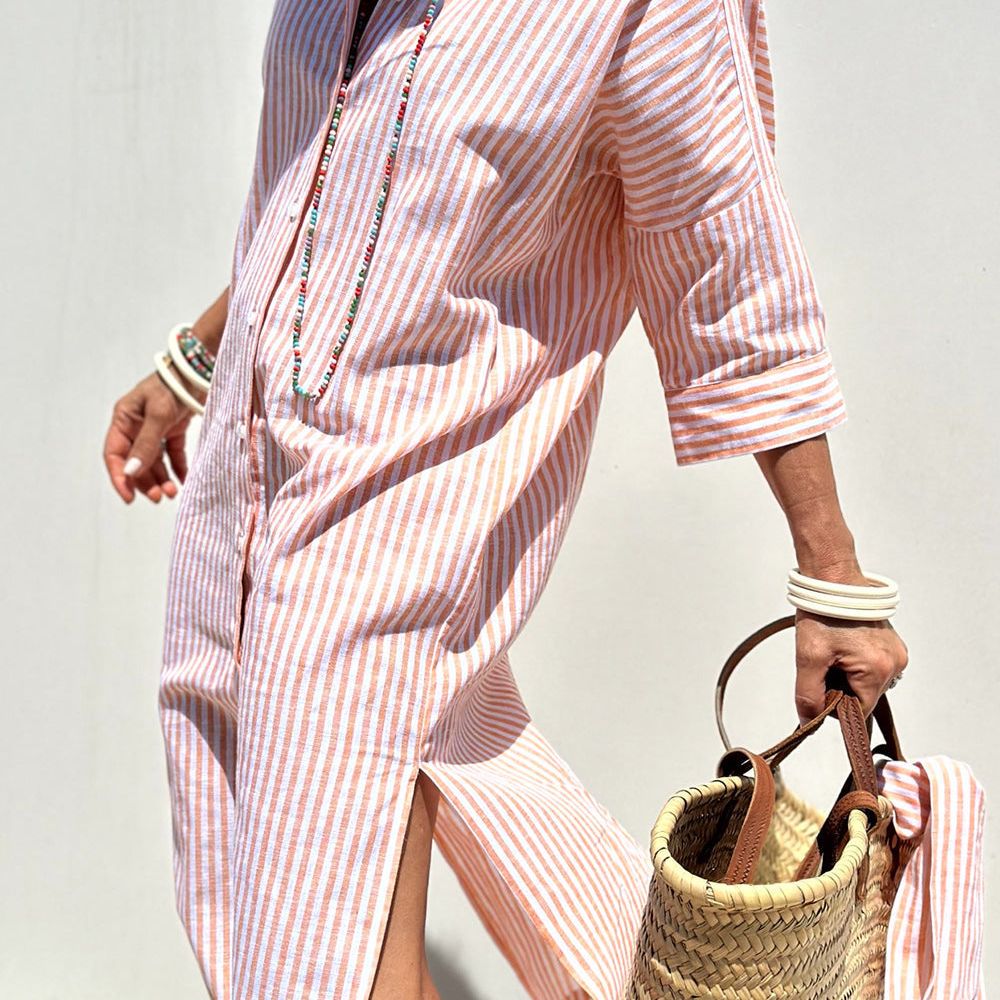 Kelly | Timeless Striped Shirt Dress with Elegant Comfort