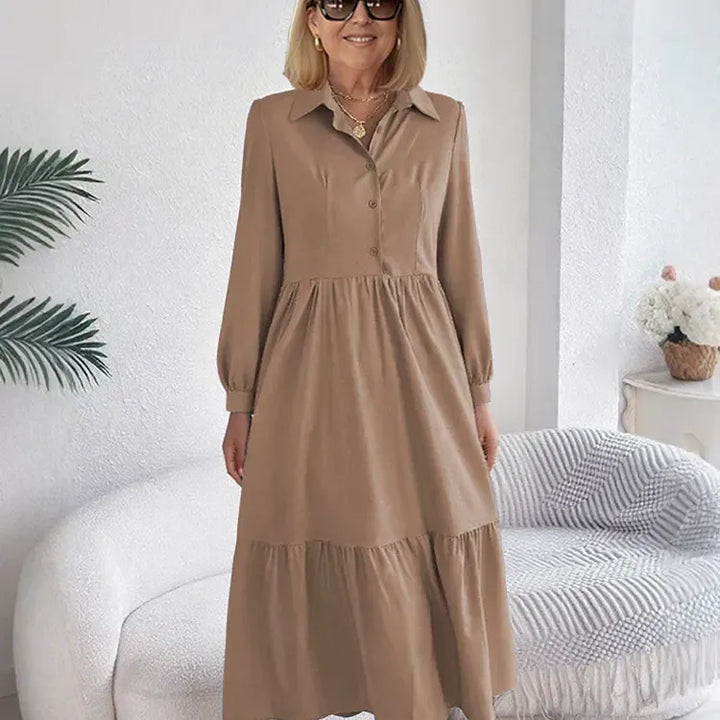 SOPHIA | ELEGANT COMFORT RUFFLE SHIRT DRESS