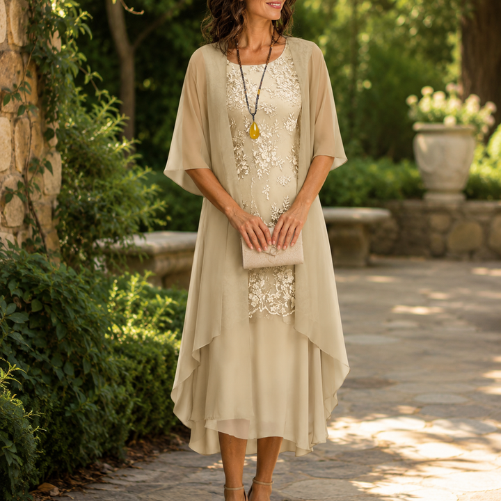 Eleanor | Elegant Chiffon Two-Piece Dress