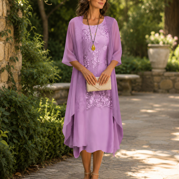 Eleanor | Elegant Chiffon Two-Piece Dress