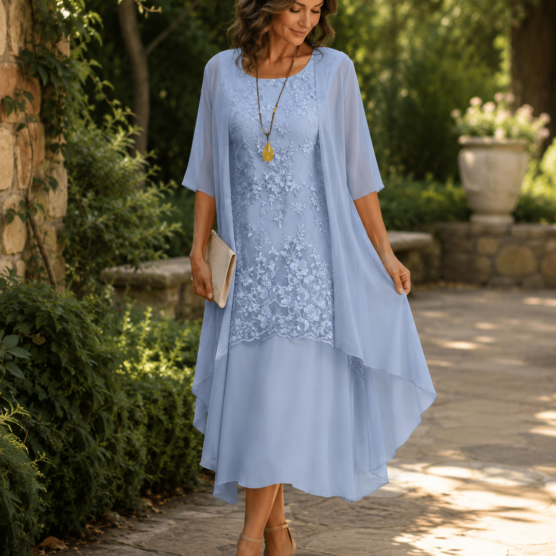 Eleanor | Elegant Chiffon Two-Piece Dress