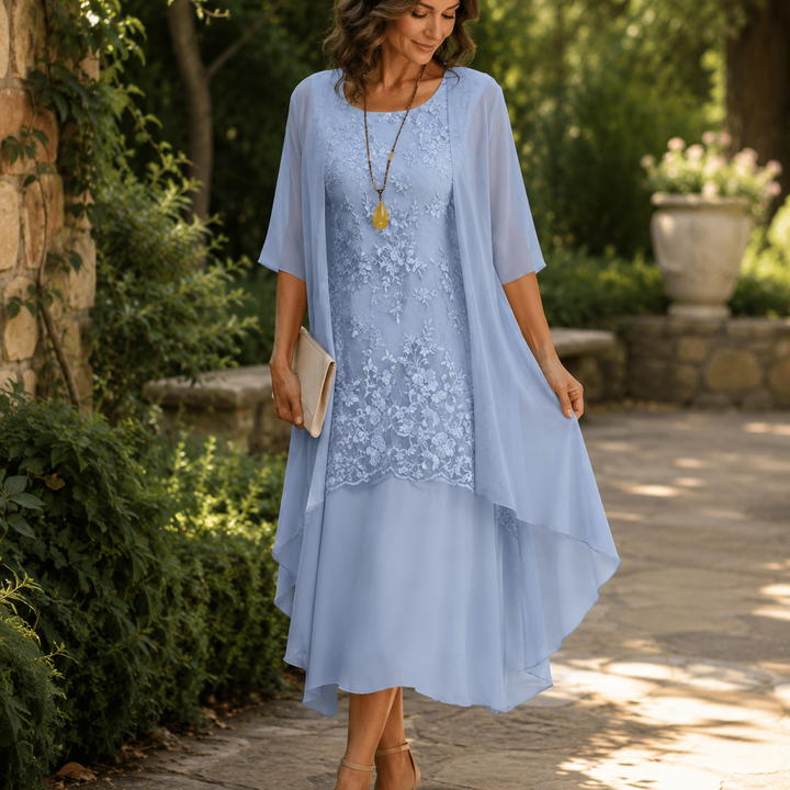 Eleanor | Elegant Chiffon Two-Piece Dress