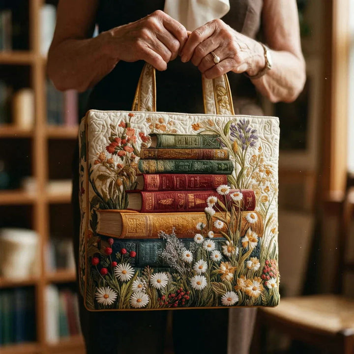 Quilted Tote Bag - Floral Pattern