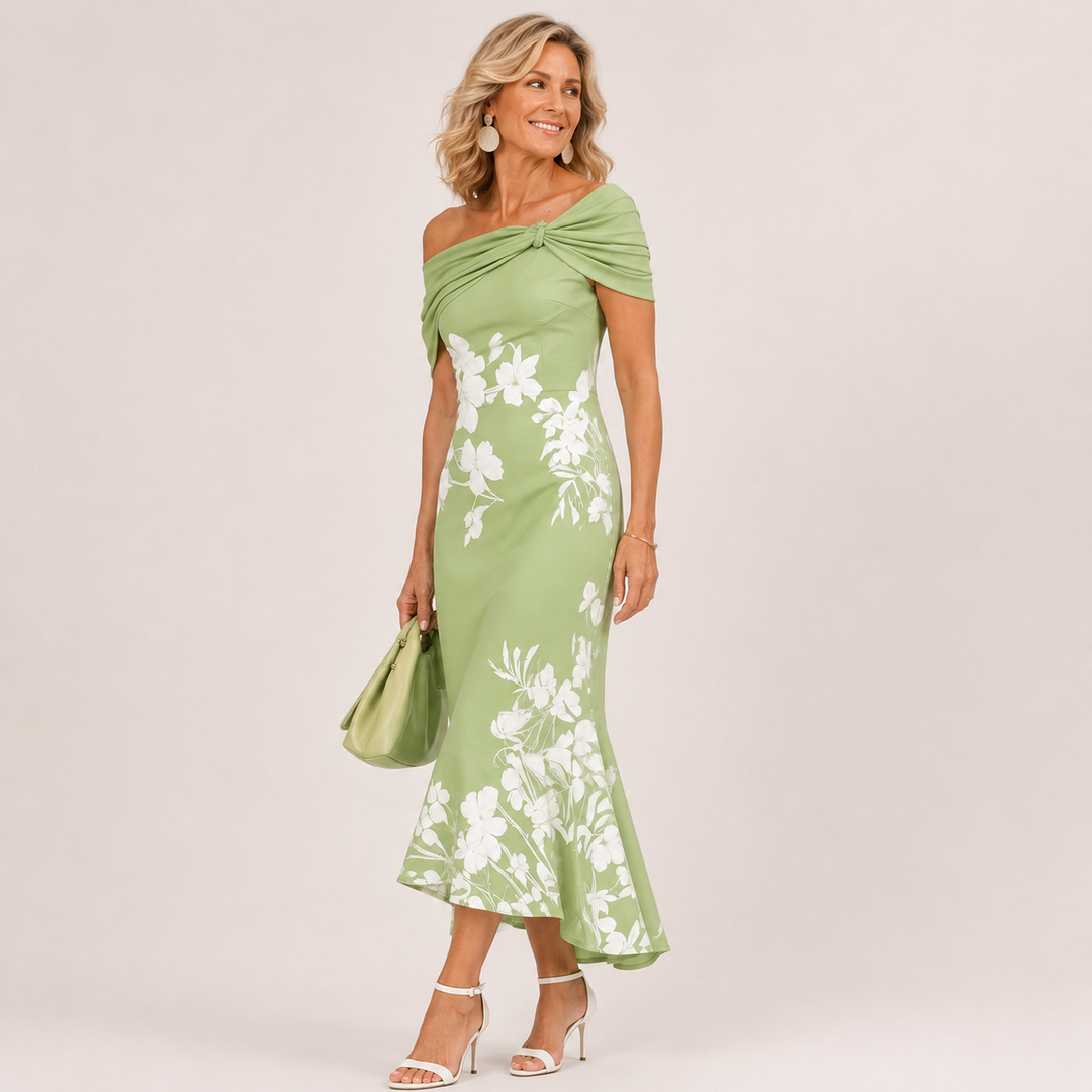 Althea | Floral Contour Midi Dress