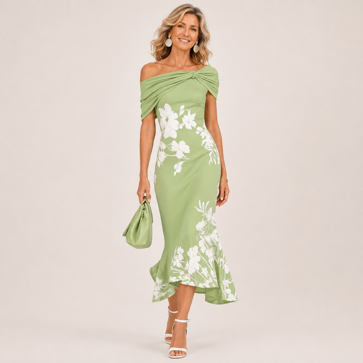 Althea | Floral Contour Midi Dress